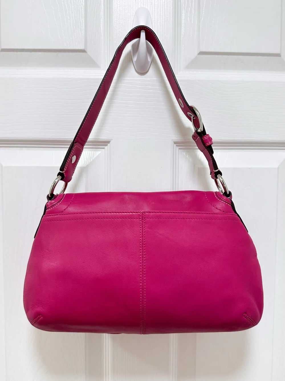 Coach Soho Pleated Shoulder Bag Hot Pink Glove Tanned Leather Like New